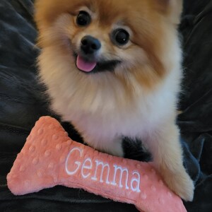 Personalized Minky Dog Bone - Choose Your Color